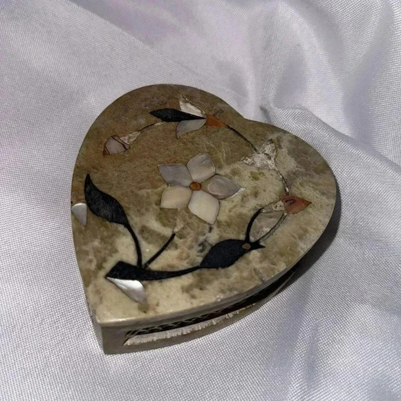Vintage Art Deco Onyx Marble Ashtray & Heart Trinket Box Set - Picture 8 of 10